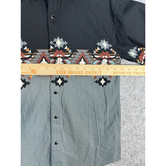 Panhandle Boys Western Rodeo Bull Skull Gray Snap Shirt Sz L 14 Long Sleeve - Picture 6 of 8